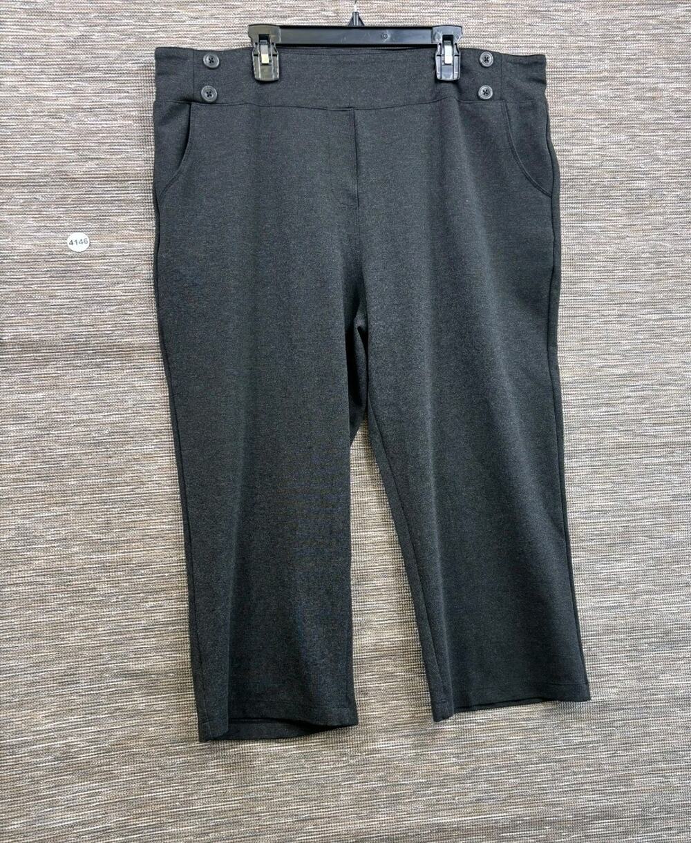 Willit Capri Pants Womens Size XXL Gray High-Rise Stretch Casual Career